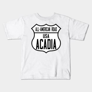 Acadia All-American Road route shield Kids T-Shirt